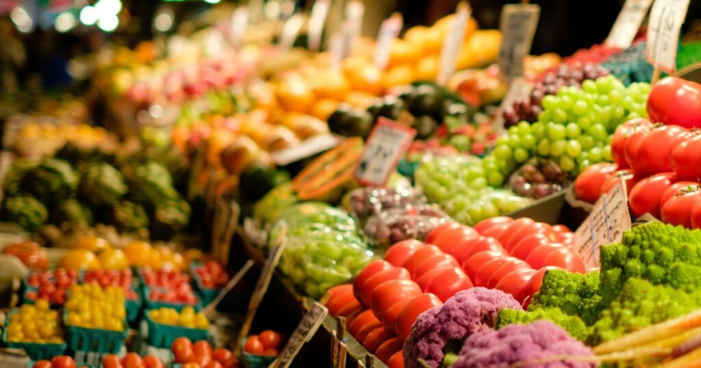 Fresh vegetables at a supermarket