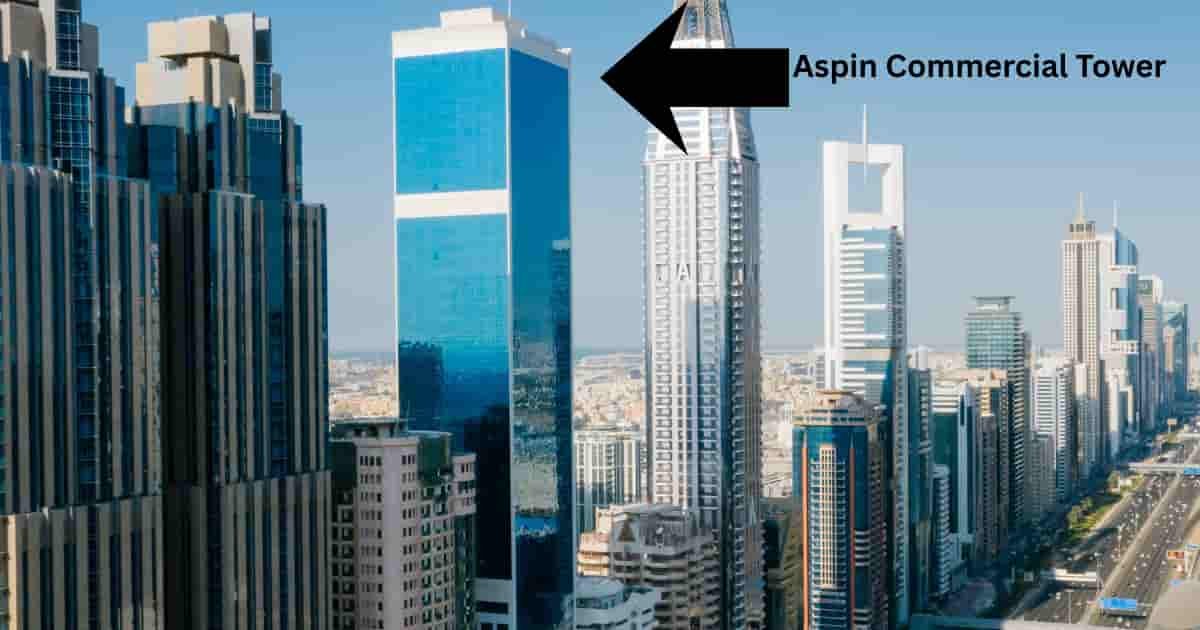 Aspin Commercial Tower sorrounding other buildings
