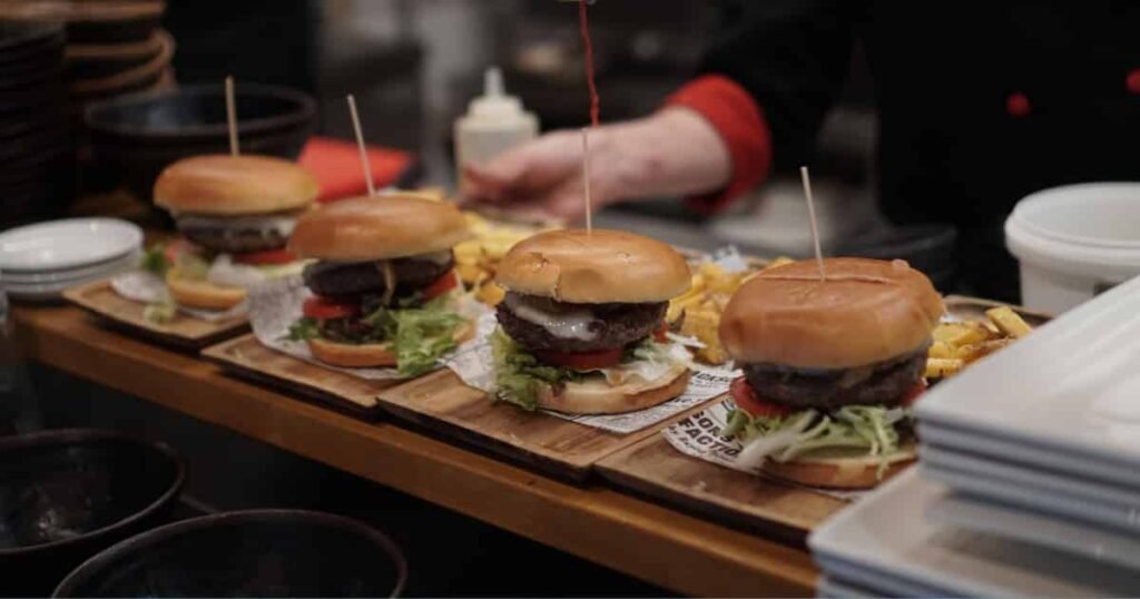 Burgers at Restaurant