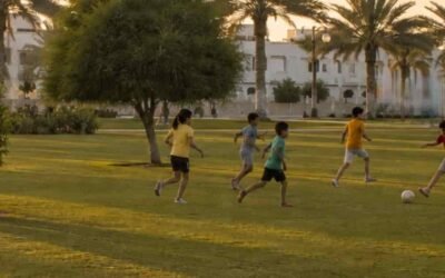 Children are playing in AlGhafia Park