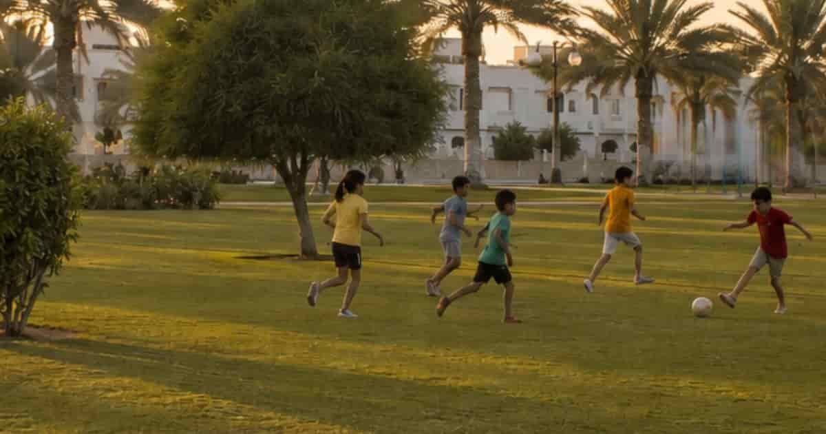 Children are playing in AlGhafia Park