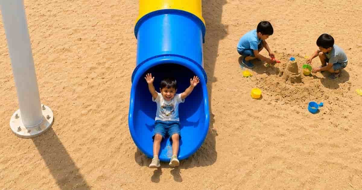 children are playing in al akkasa public park